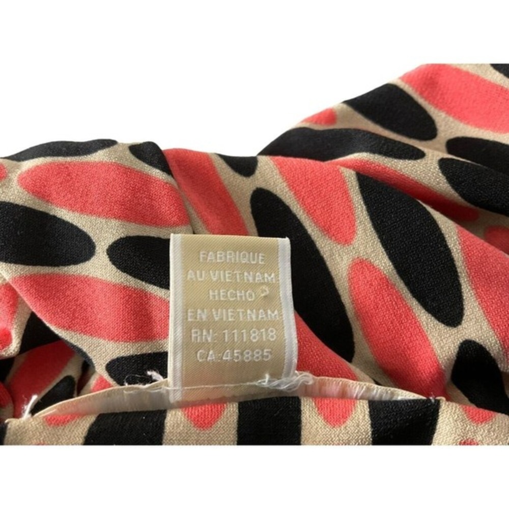 Michael Kors Coral Black‎ Geometric Sheath Dress Large 3/4 Sleeve Office - Picture 8 of 14